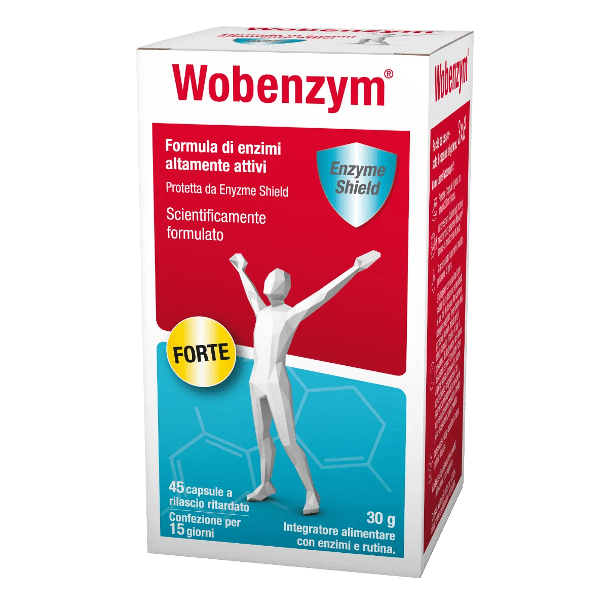 Wobenzym Forte Integratore di Enzimi e Rutina 45 Compresse