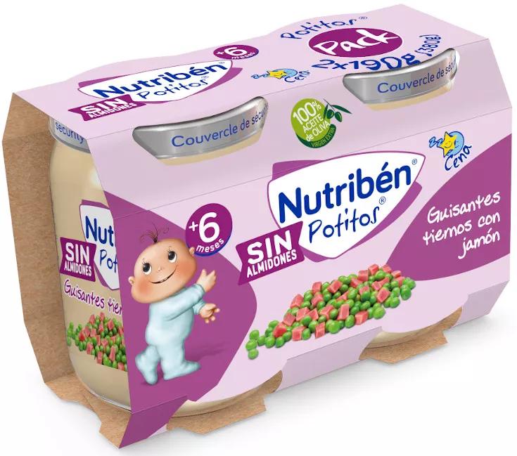 Potito Nutribén Dinner Tender Peas with Ham 2Uds x 190gr