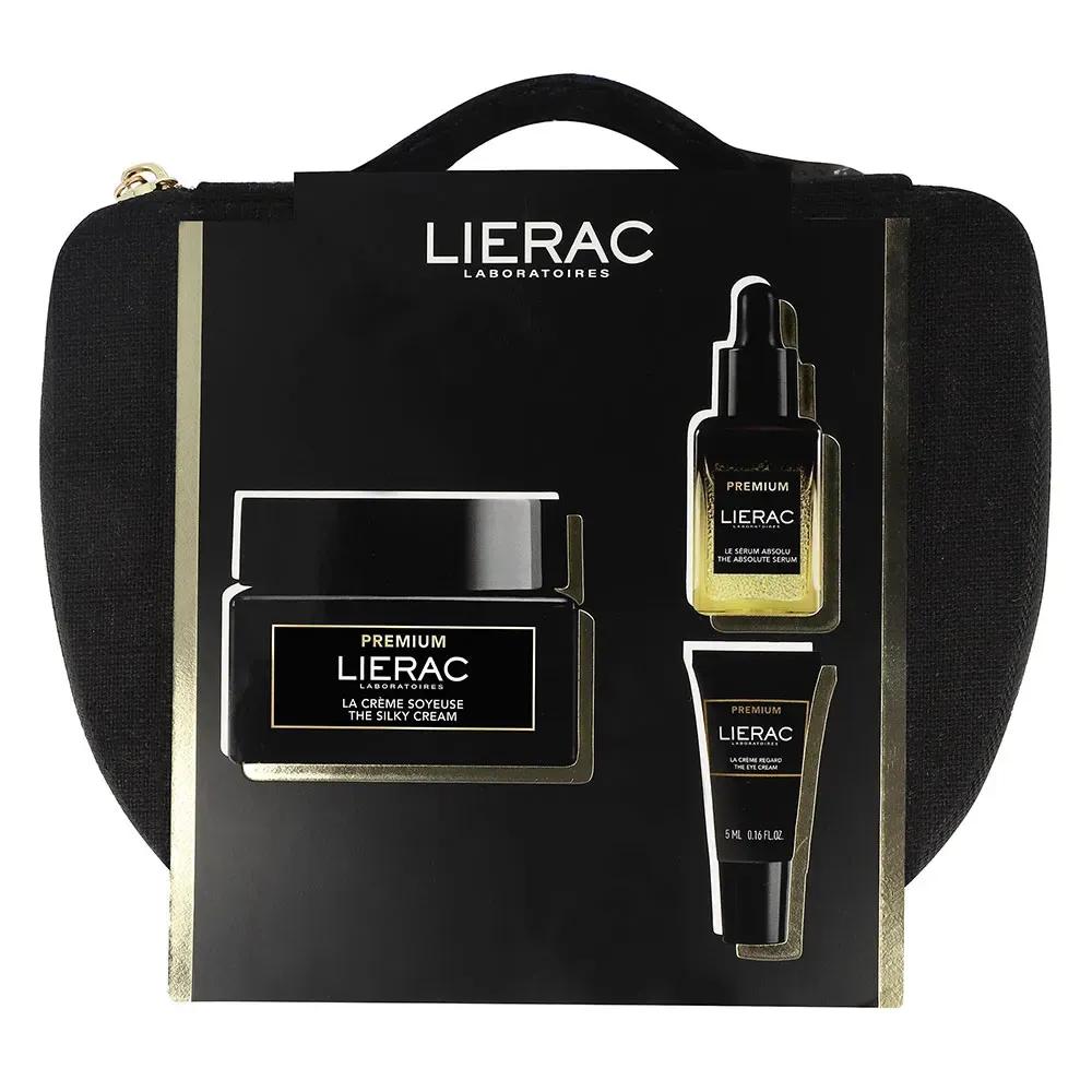 Lierac Cofanetto Premium La Crème Soyeuse Anti-età Globale 50 ml + Crema Contorno Occhi 20 ml + Siero 13 ml + Beauty Case in Regalo