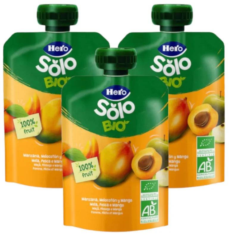 Hero Solo Bio Appel, Perzik en Mango Zak +4m 3x100 gr