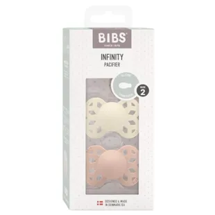 Bibs Chupetes Infinity Simétrica Ivory/Blush 6-18m 2 uds