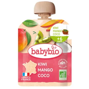 Babybio Pouch Kiwi, Mango and Coconut +6m 90 gr