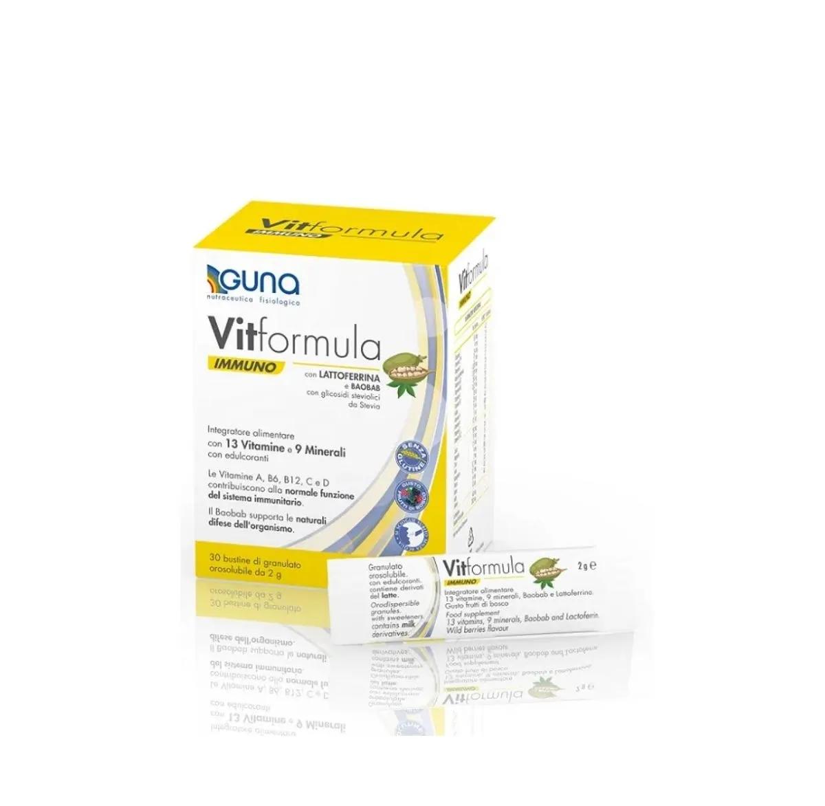 Guna Vit Formula Immuno Integratore Vitamine e Minerali 30 Bustine