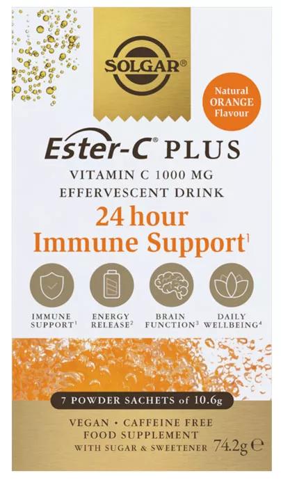 Solgar Ester-C Efervescente 1000 mg vitamina C 7 saquetas