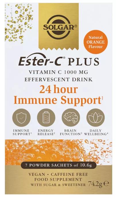 Solgar Ester-C Effervescente 1000 mg di vitamina C 7 bustine