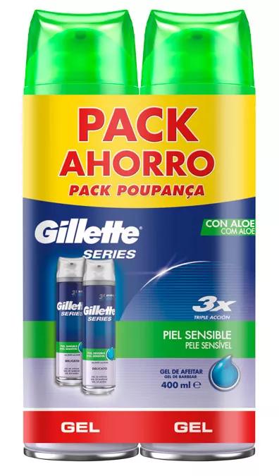 Gillette Pack Duplo gel de Barbea Series Pele sensível 200ml