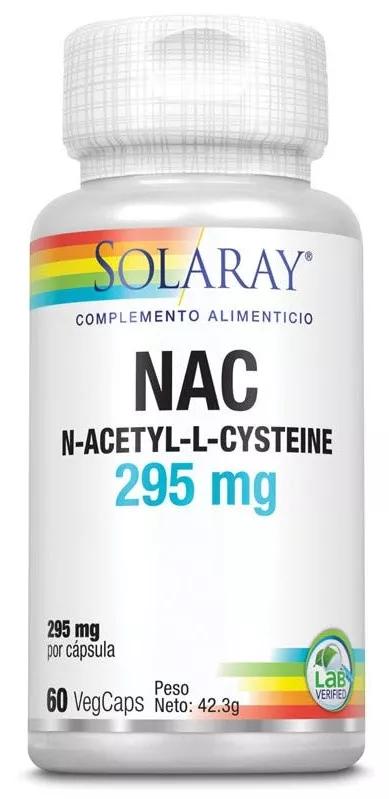 Solaray NAC L-Cisteína 295 mg 60 Cápsulas Vegetais