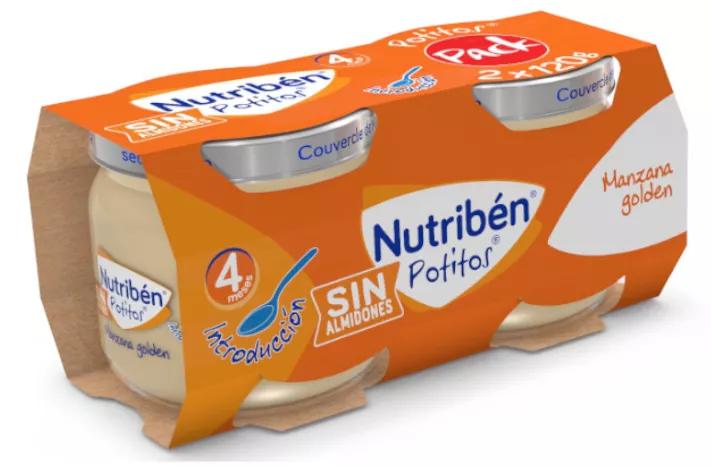 Nutribén Pote de Maçã Dourada +4m 2x120 gr