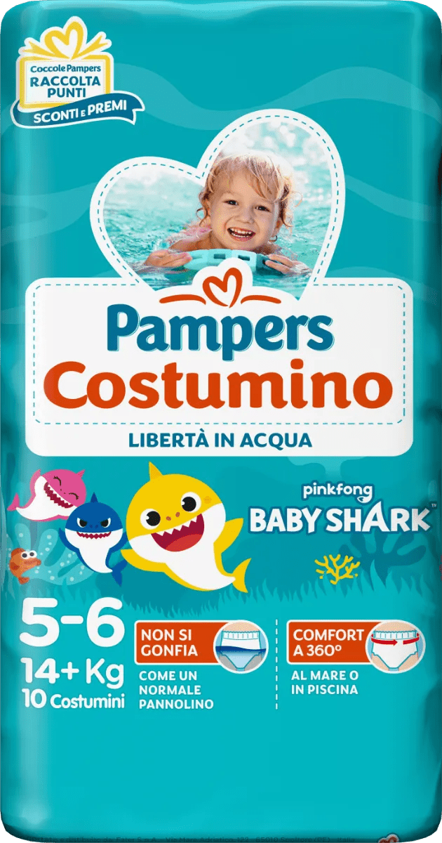 Pampers Costumino Junior Taglia 5/6 14+ kg 10 Pezzi