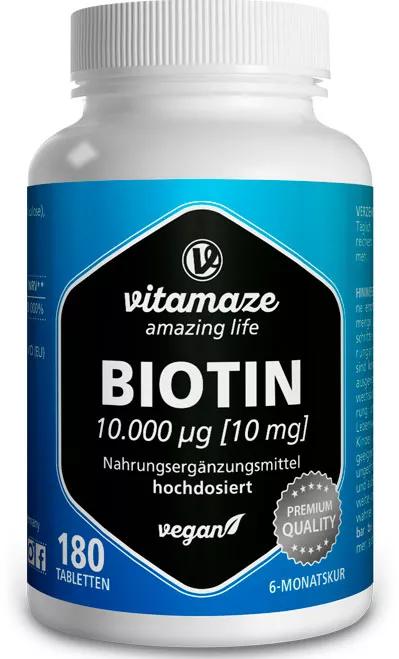 Vitamaze Biotina 10 mg Vegan 180 Comprimidos