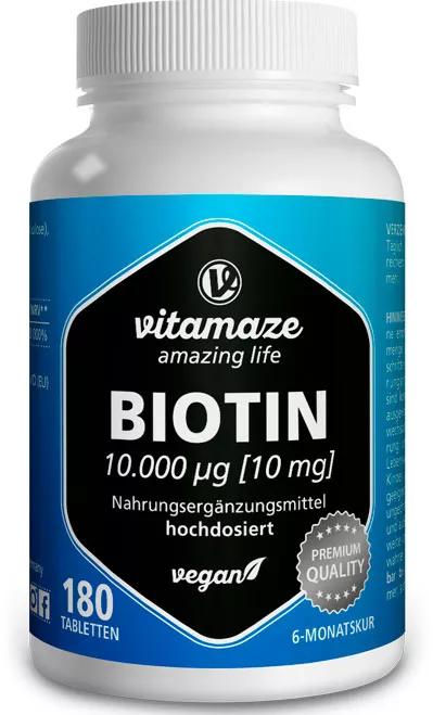 Vitamaze Biotin 10 mg Vegan 180 Tabletten
