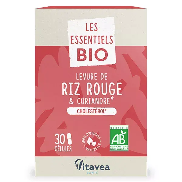 Vitavea Les Essentiels Cholesterol Red Yeast Rice & Coriander ORGANIC 30 capsules