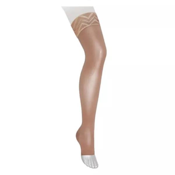Calze autoportanti trasparenti Veinax punta aperta classe 2 taglia normale 1 beige lucido