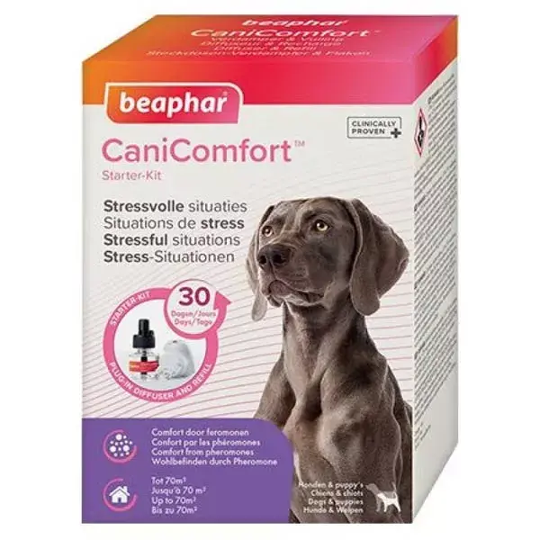Beaphar Canicomfort Situaciones de Estrés para Perros Adultos y Cachorros Difusor + Recambio 48ml