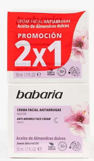 Babaria Crema Facial Antiarrugas Almendras 2x50 ml