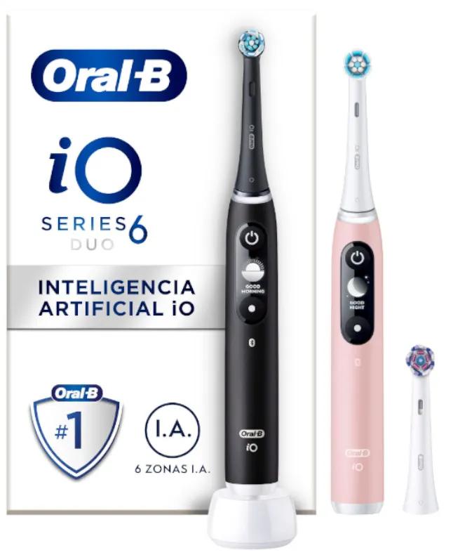 Oral-B iO6 Duo Elektrische Zahnbürste Schwarz/Pink (CB+SW+WW)