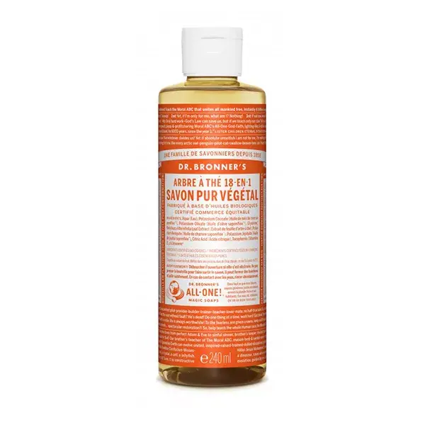 Dr Bronner's Savon Pur Végétal Arbre à Thé - 18 en 1 - 240ml