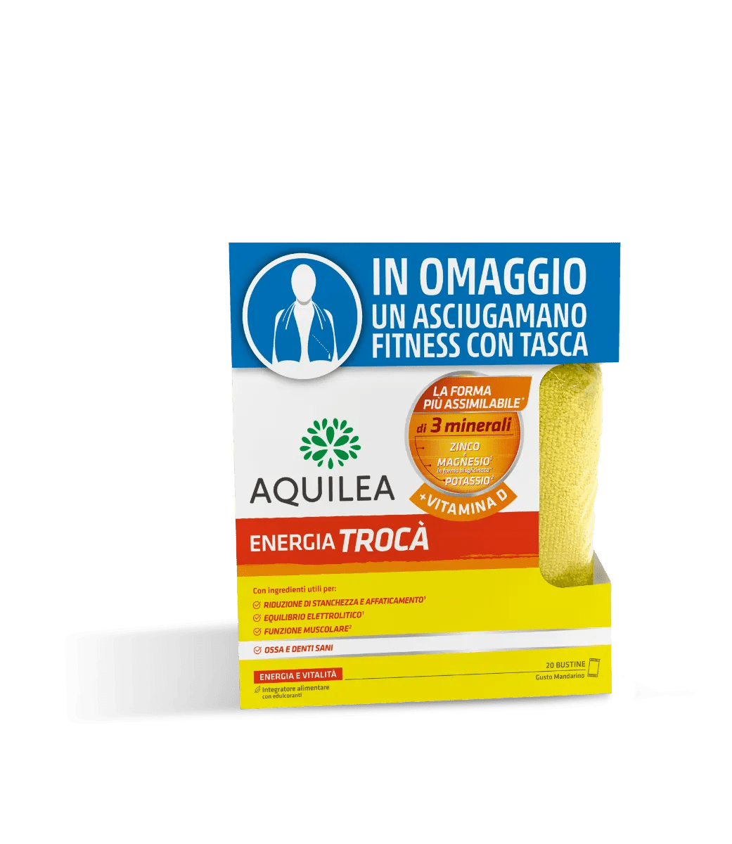 Aquilea Energia Trocà + Vitamina D Integratore Sali Minerali e Asciugamano Fitness in Regalo PROMO