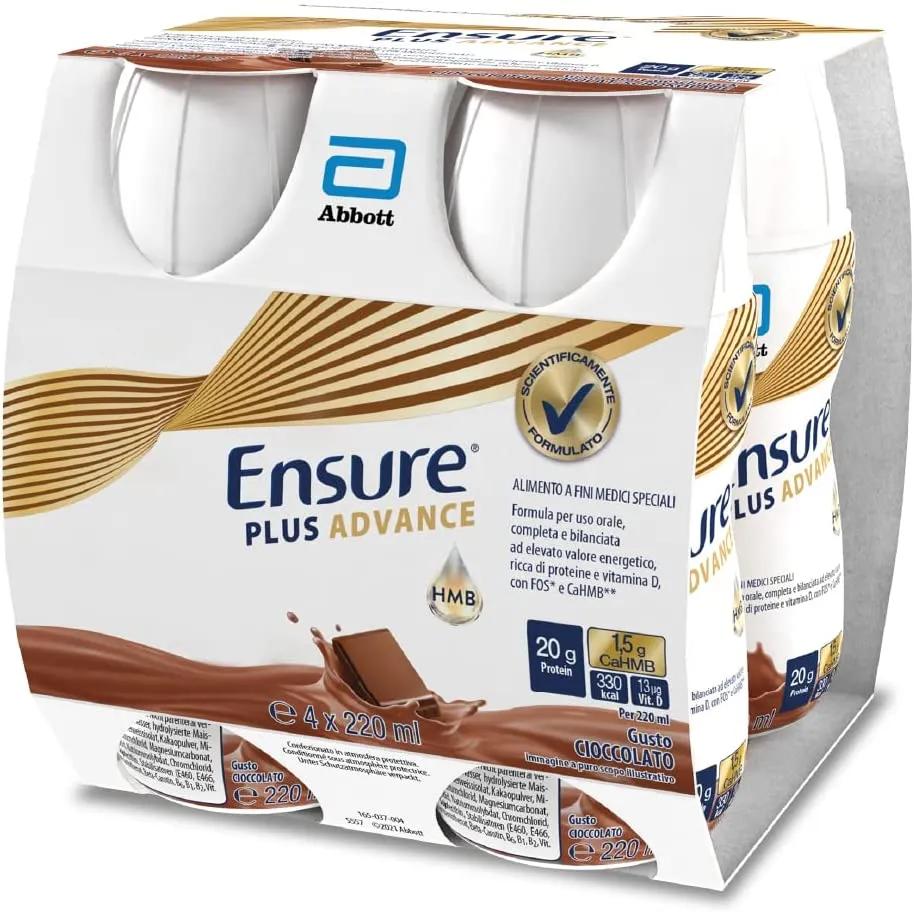 Ensure Plus Advance Alimento a Fini Medici Speciali Ipercalorico e Iperproteico Cioccolato 4x220ml