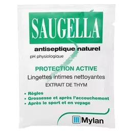 Saugella Antiseptique Naturel Lingette Intime Nettoyante 10 unités