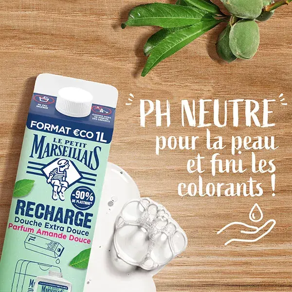 Le Petit Marseillais Eco-Recharge Crème de Douche Extra Doux Amande Douce 1L
