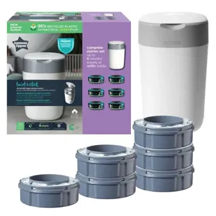 Tommee Tippee Sangenic Twist&Click Contenedor Pañales Blanco + 6 Recambios