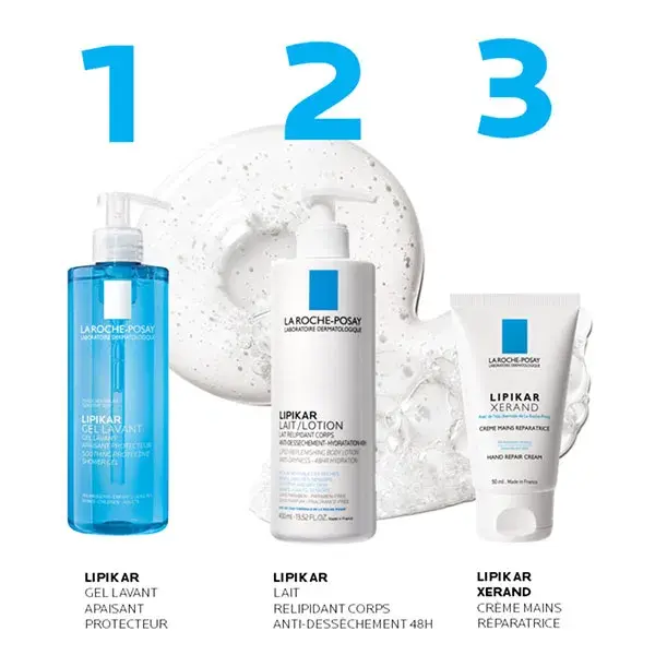 La Roche Posay Lot Lipikar Lait 400ml et Gel lavant 400ml