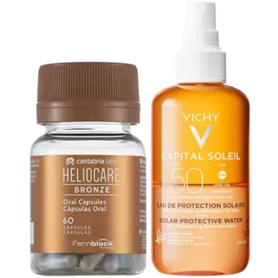 Heliocare Bronze 60 Capsules + Vichy Capital Soleil Luminosity Water SPF 50 200 ml