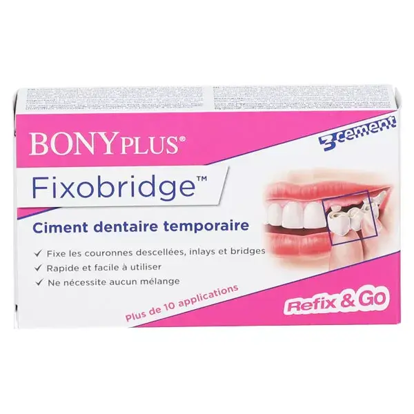 Bonyf Bonyplus Fixodent Kit para la Fijación Temporal de Prótesis Dentales 7g