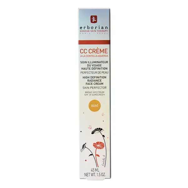 Erborian CC Crème Soin Illuminateur à la Centella Asiatica SPF25 Doré 45ml
