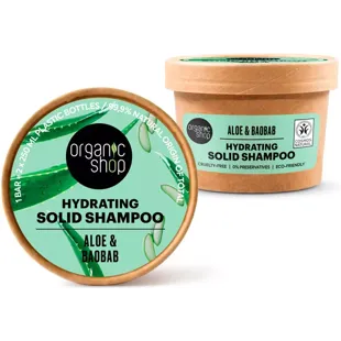 Organic Shop Moisturizing Solid Shampoo Aloe and Baobab 60 gr