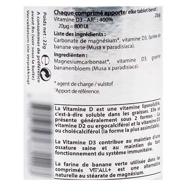 Vit'all+ Vitamine D3 100 comprimés