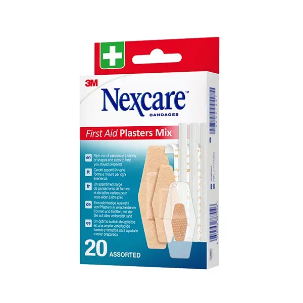 Nexcare™ Pansements Premiers Soins Mixtes Assortiment 20 Boîte