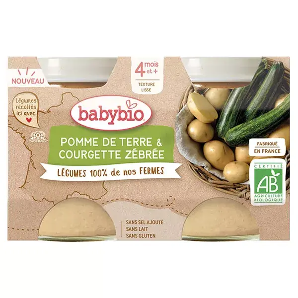 Babybio Pot Pomme de Terre Courgette Bio 2 x 130g