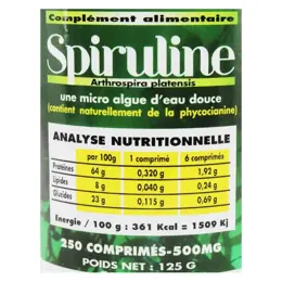 M.B.E Spiruline 500mg 250 comprimés