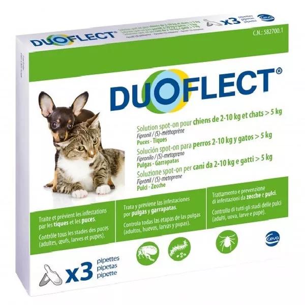 DUOFLECT® solución spot-on para perros 2-10kg y gatos >5kg 3 pipetas