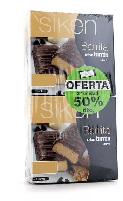 Siken Barras Turron 2 x 5 Unidades