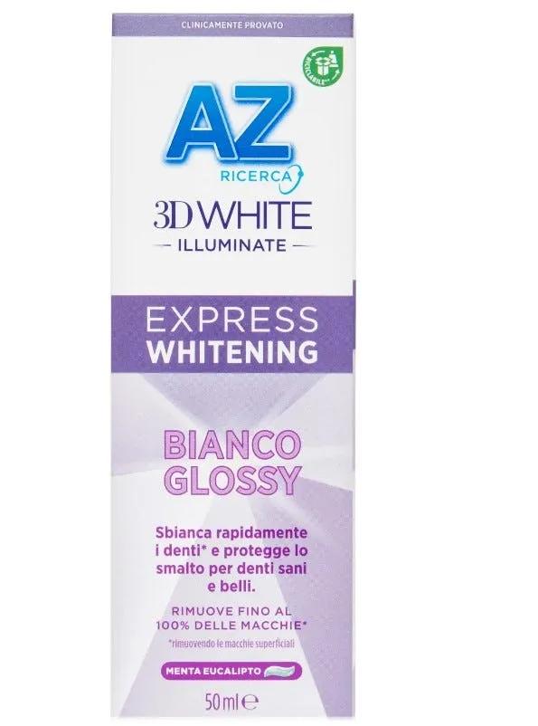 AZ Ricerca Dentifricio 3D White Illuminate Express Whitening Bianco Glossy 50 ml