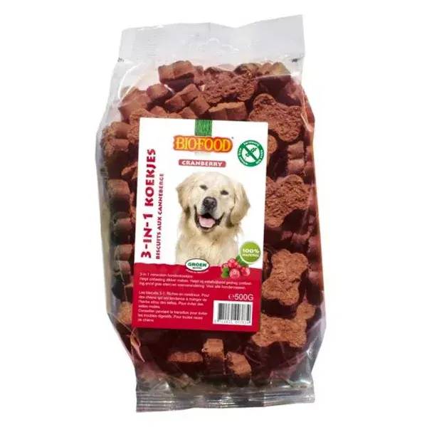 Biofood Dog Biscuits 3 in 1 Cranberry 500g