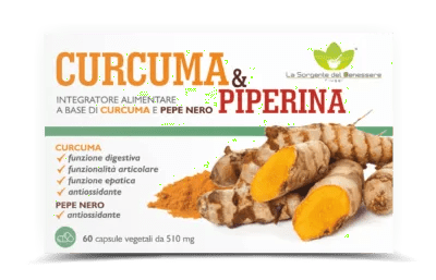 La Sorgente Del Benessere Curcuma e Piperina Integratore 60 Capsule