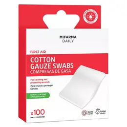 Mifarma Daily First Aid Compresse de Gaze en Coton Stérile 10 x 10cm 100 unités