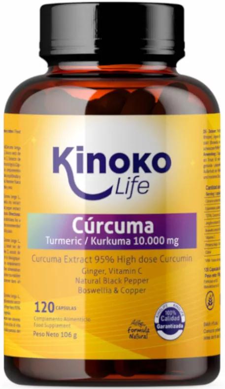 Kinoko Life Cúrcuma 95%, Jengibre, Pimienta Negra y Boswellia 120 Cápsulas