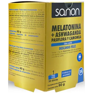 Sanon Melatonina + Ashwanda, Pasiflora y Camomila 30 Sticks Sandía