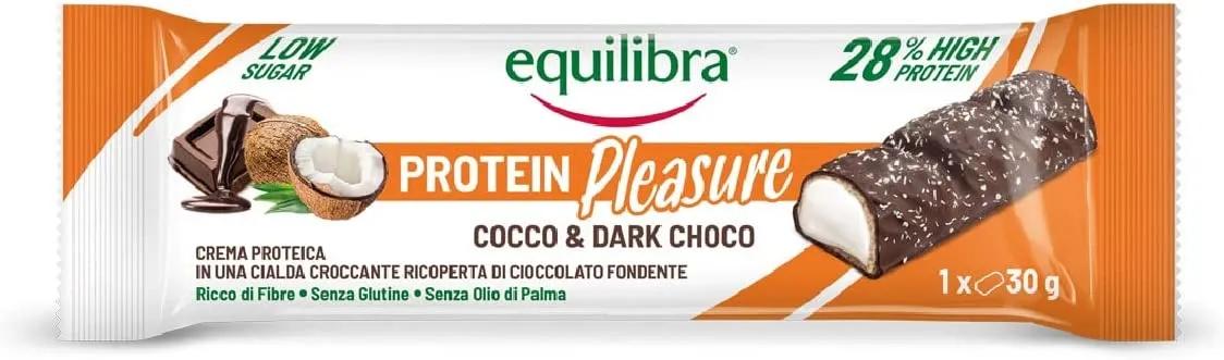 Equilibra Protein Pleasure Cocco & Dark Choco Barretta Proteica 1 Barretta da 30 g