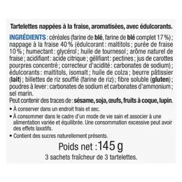 Karéléa Biscuits Sans Sucres Ajoutés Tartelettes Fraise Exquise 145g