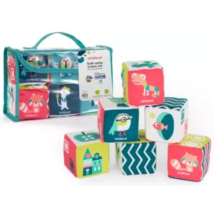 Cubos empilháveis macios Miland com chocalho 0-6m
