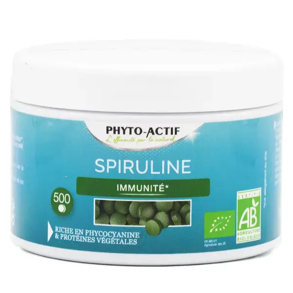 Phyto Actif Immunity + Fatigue Organic Spirulina 500 Tablets