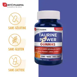 Forté Pharma Taurine Power Gummies Booster d'Energie Caféine Goût Cola 60 gommes