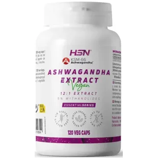 HSN Ashwagandha Extract KSM-66 (12:1) 300mg 120 Vegan Capsules