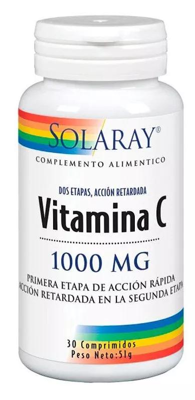 Solaray Vitamina C 1000mg Ação Atrasada 30 Comprimidos 